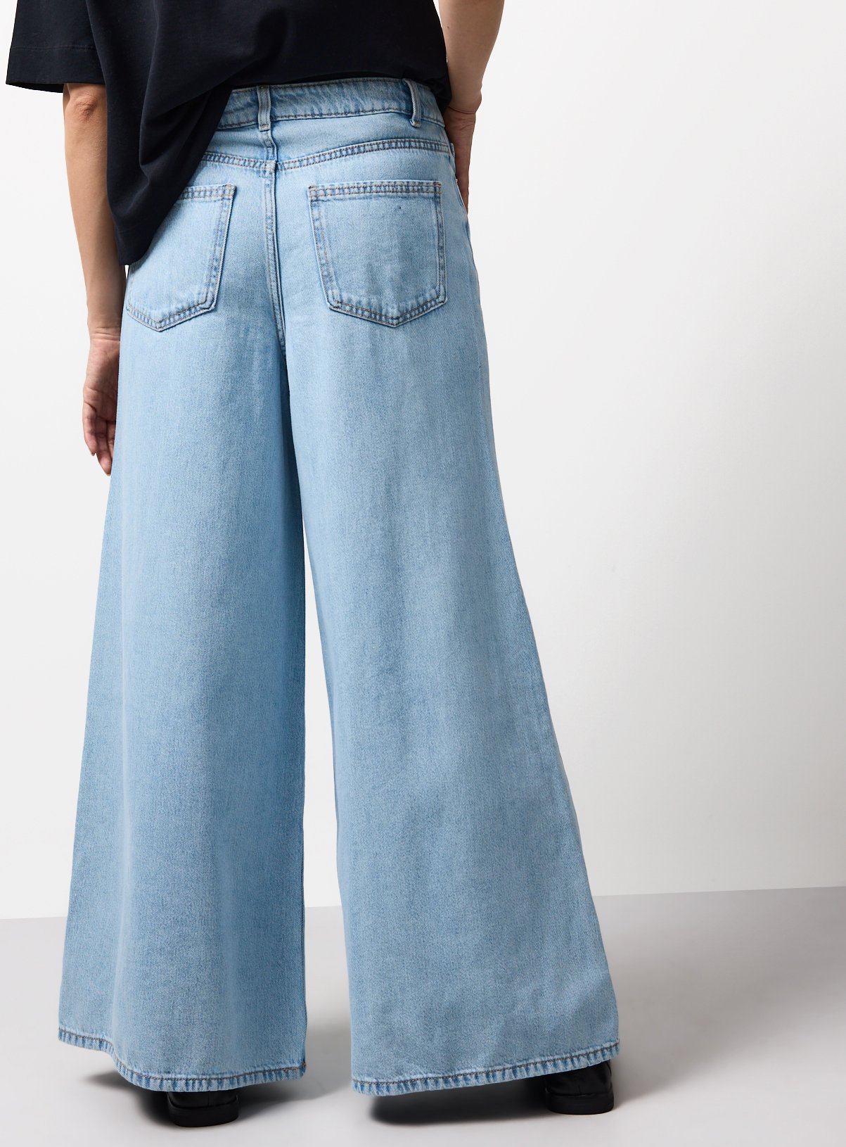 Buy Light Denim Lyocell Blend Flared Palazzo Jeans 10L | Jeans | Argos